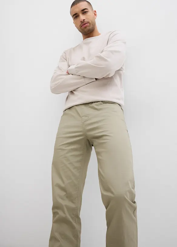Regular Fit slip on-stretchbukse, Straight, bonprix