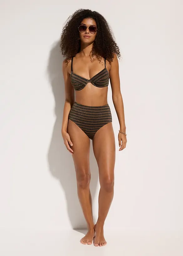 Bøyle-bikini i glitrende materiale (2-delt sett), bonprix