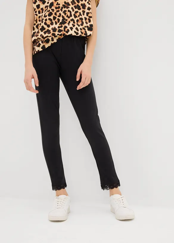 Leggings med blondekant (2-pack), bonprix