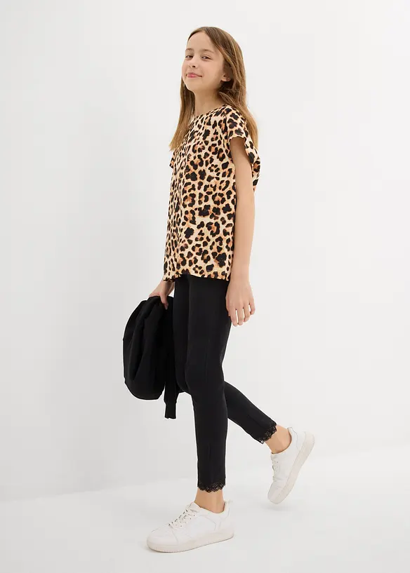 Leggings med blondekant (2-pack), bonprix