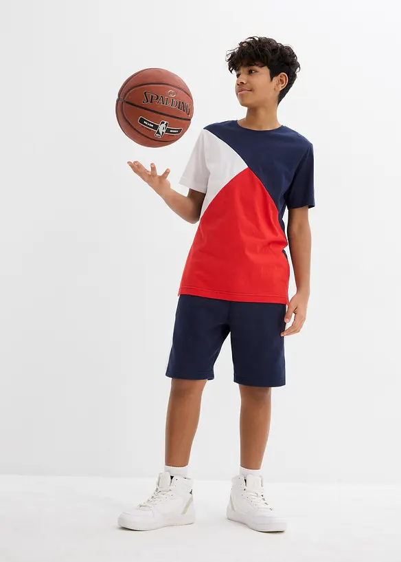 T-skjorte og trikot-bermudashorts i 100% bomull (2-delt sett), bonprix
