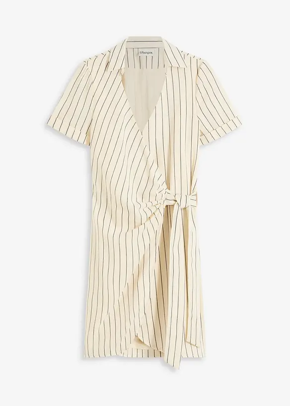 Omslagskjole i linlook, bonprix