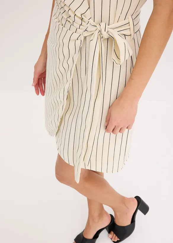 Omslagskjole i linlook, bonprix