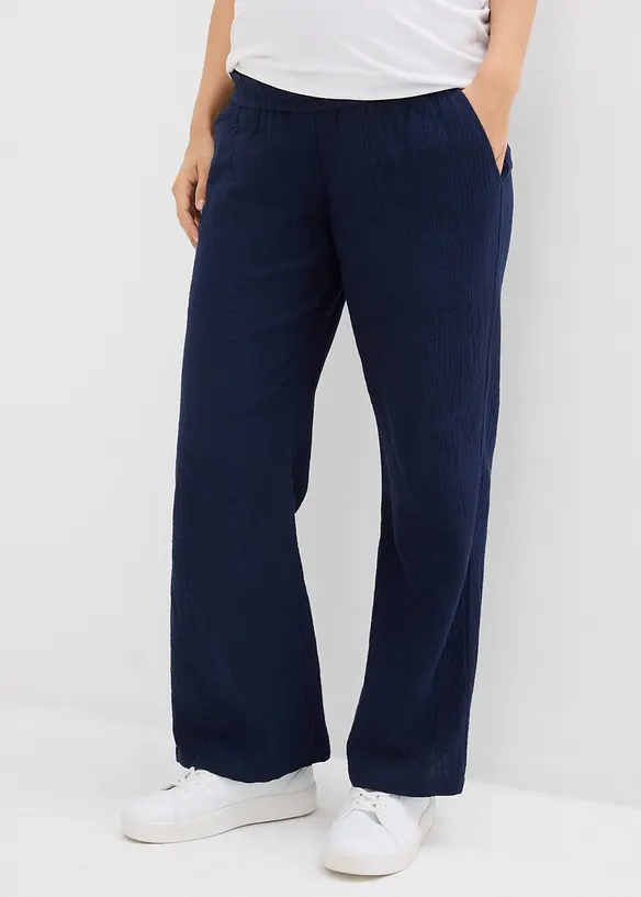 Mammabukse i bomullsmusselin, Loose Fit, bonprix