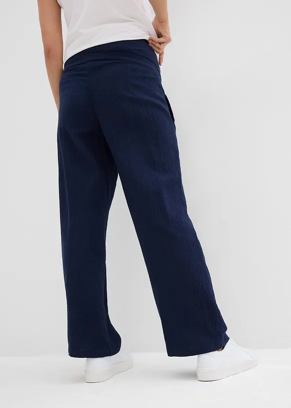 Mammabukse i bomullsmusselin, Loose Fit, bonprix