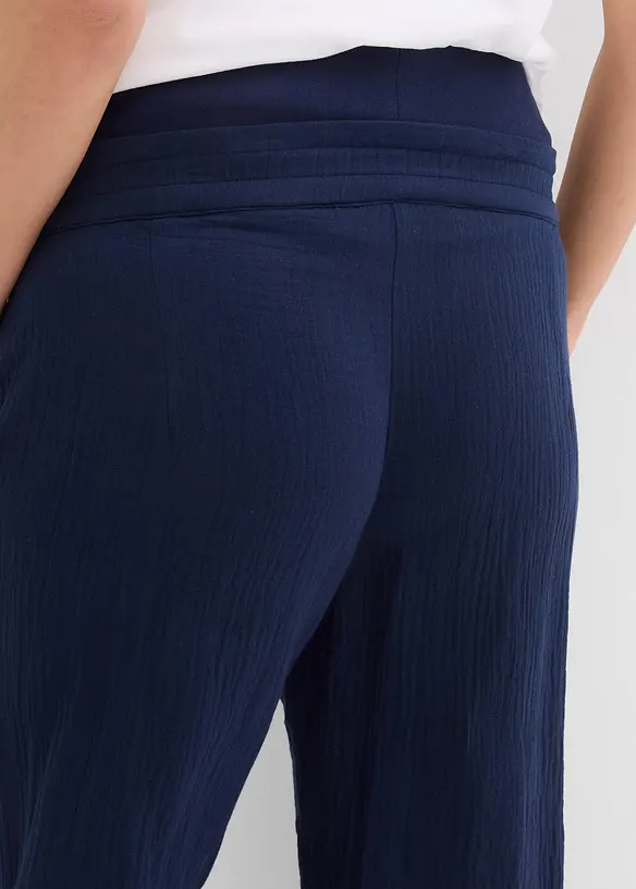 Mammabukse i bomullsmusselin, Loose Fit, bonprix