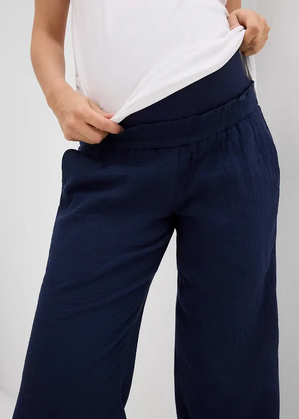 Mammabukse i bomullsmusselin, Loose Fit, bonprix