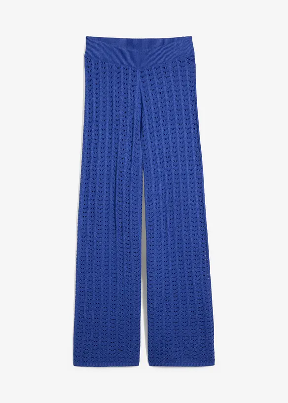 Strikket pull on-bukse med hullmønster, bonprix