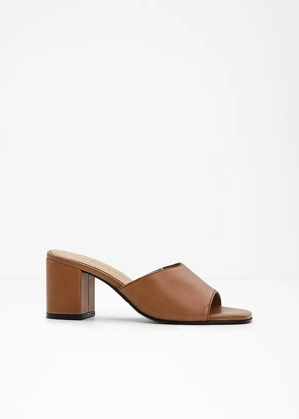 Slip-in sandaler i skinn, bonprix