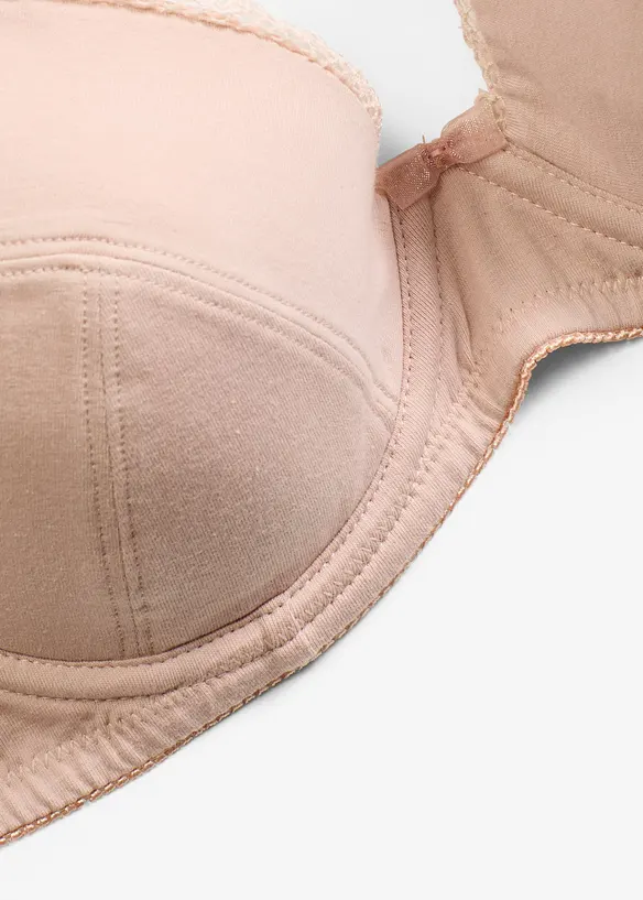 Push up-BH med bøyle og økologisk bomull (2-pack), bonprix