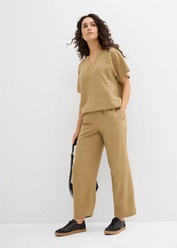 Oversized bluse med elastisk fald, bonprix