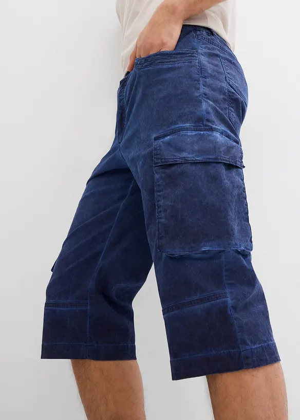 Lang cargo-bermudashorts med stretch og komfortsnitt, Regular Fit, bonprix