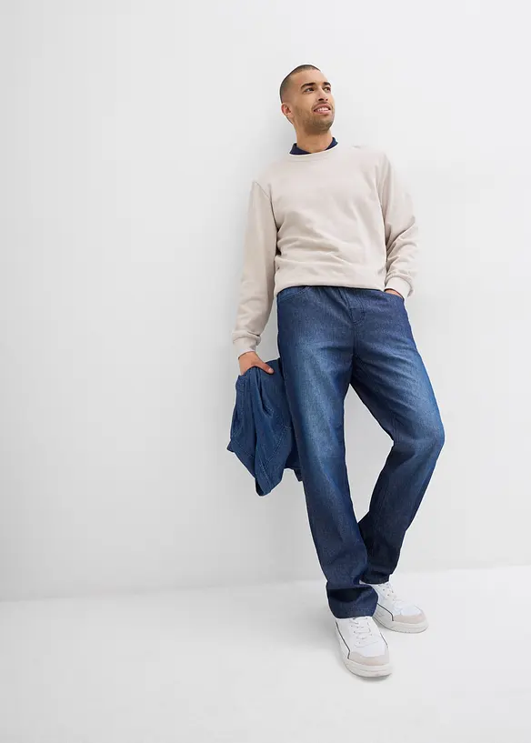 Classic Fit pull on-jeans i lett denim (2-pack), bonprix