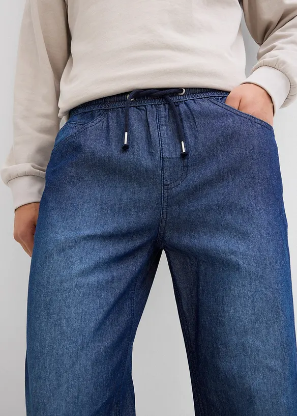 Classic Fit pull on-jeans i lett denim (2-pack), bonprix