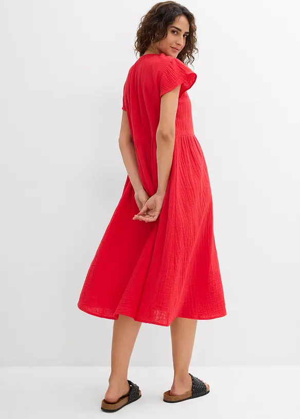 Kjole i myk musselin, bonprix