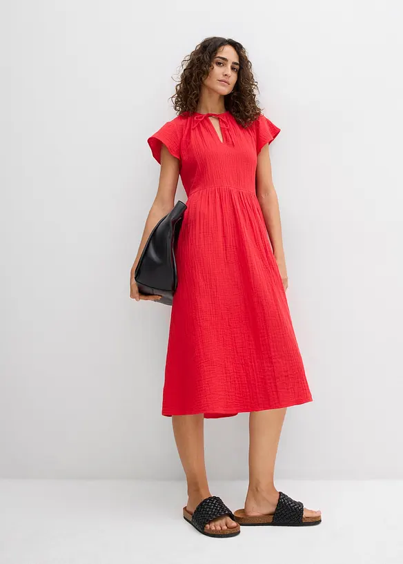 Kjole i myk musselin, bonprix