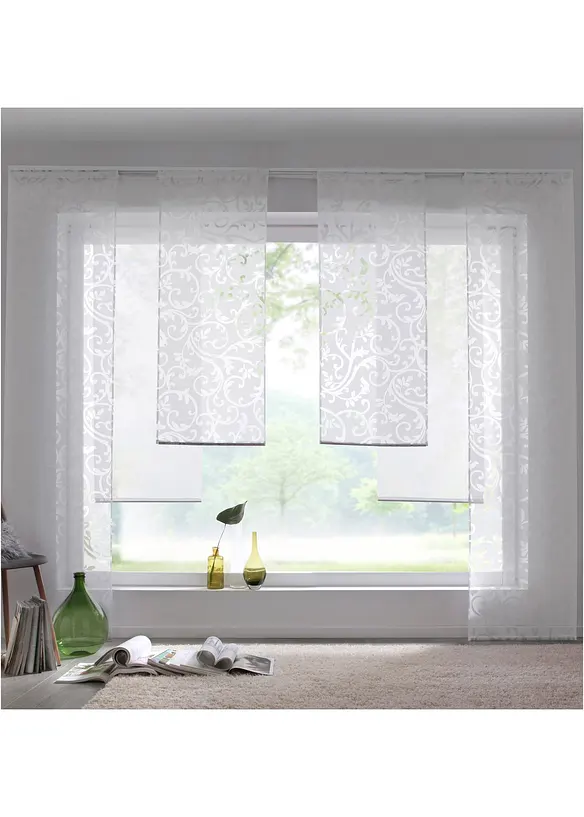 Ensfarget panelgardin av lett voile (1-pack), bonprix