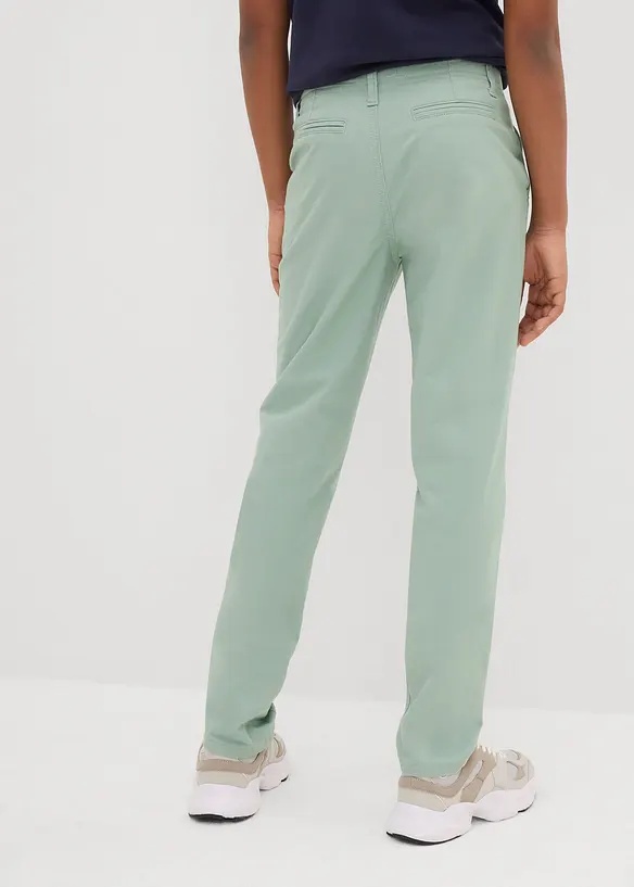 Slim Fit-chinos med stretch og regulerbar linning, Straight, bonprix