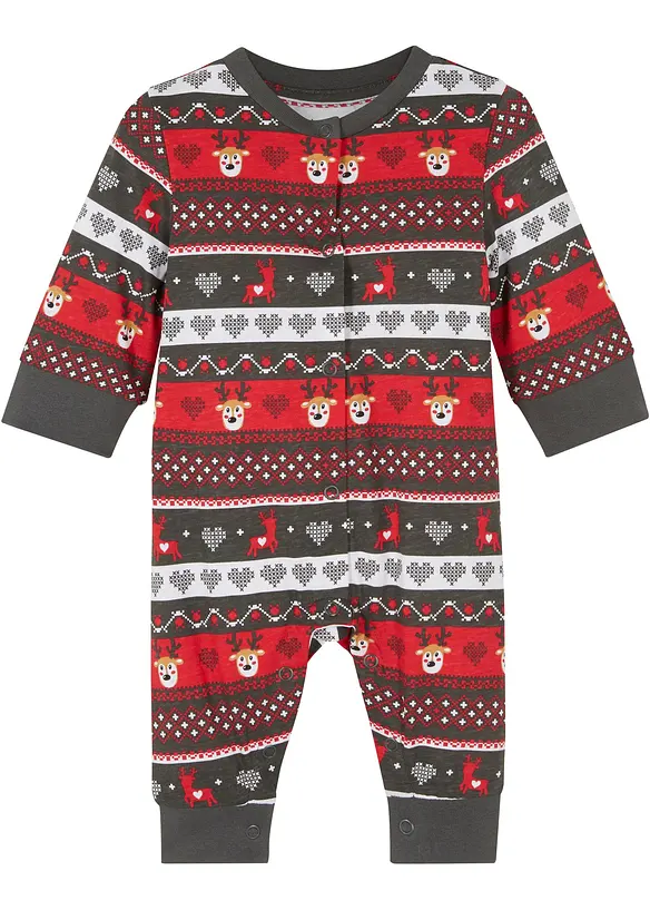 Babyoverall med julemønster, bonprix