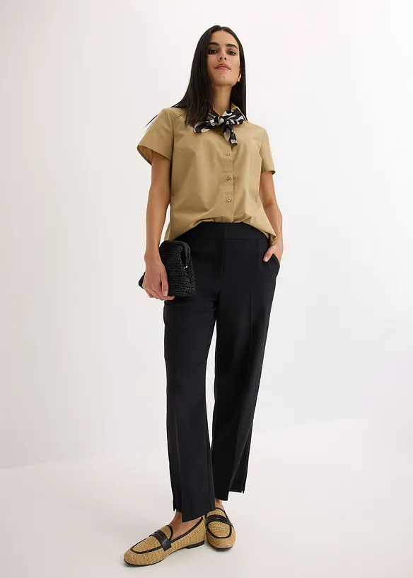 Kortermet bluse i poplin, bonprix