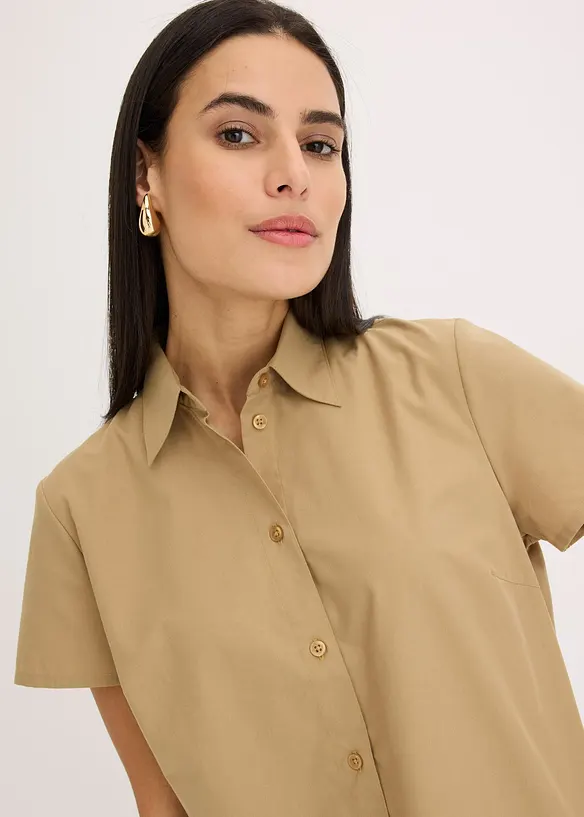 Kortermet bluse i poplin, bonprix