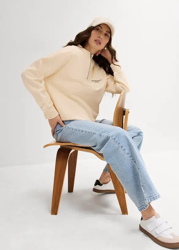 Oversized sweatshirt i økologisk bomull, bonprix