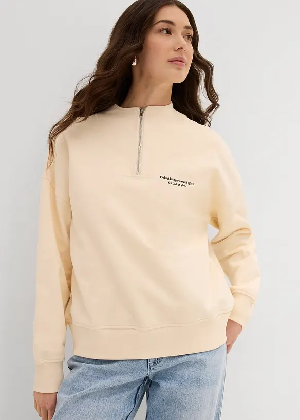 Oversized sweatshirt i økologisk bomull, bonprix