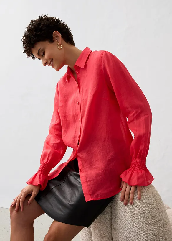 Skjortebluse av ramie, bonprix