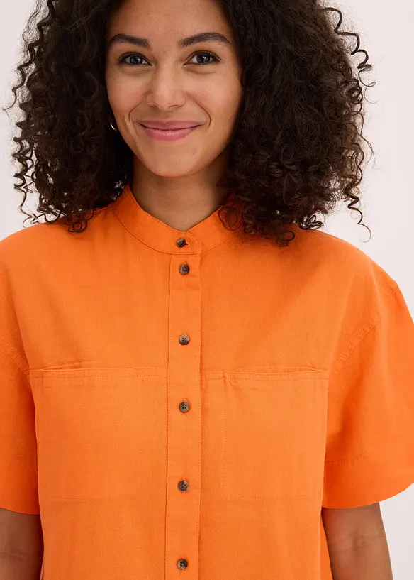 Skjortebluse i fin viskosemiks, bonprix