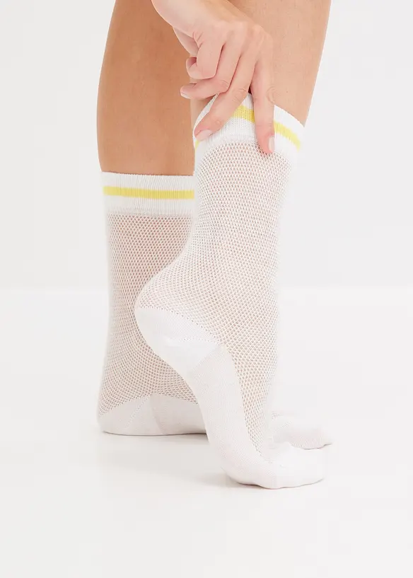 Treningssokker i strukturmateriale med økologisk bomull (4-pack), bonprix