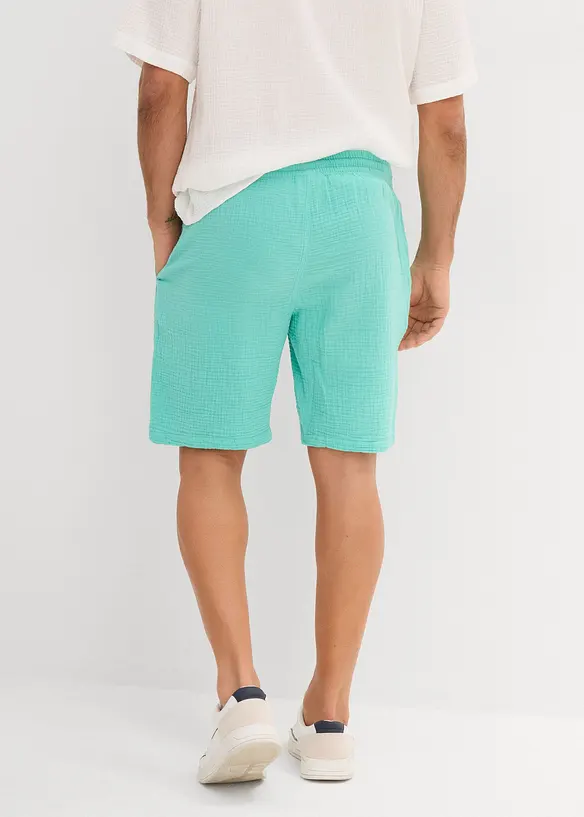 Shorts i 100% bomullsmusselin, Regular Fit, bonprix