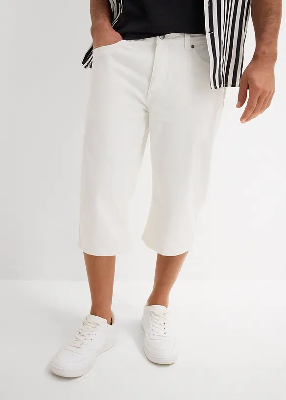 Lang bermudashorts i lett denim med stretch, Regular Fit, bonprix