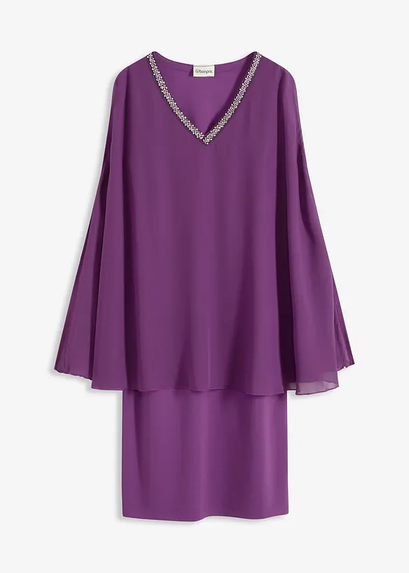 Chiffonkjole med strasspynt, bonprix