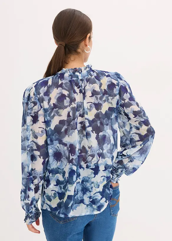 Mønstret chiffonbluse, bonprix