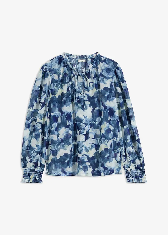 Mønstret chiffonbluse, bonprix