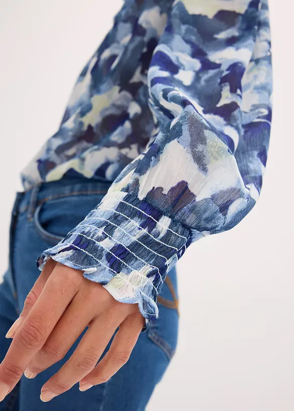 Mønstret chiffonbluse, bonprix