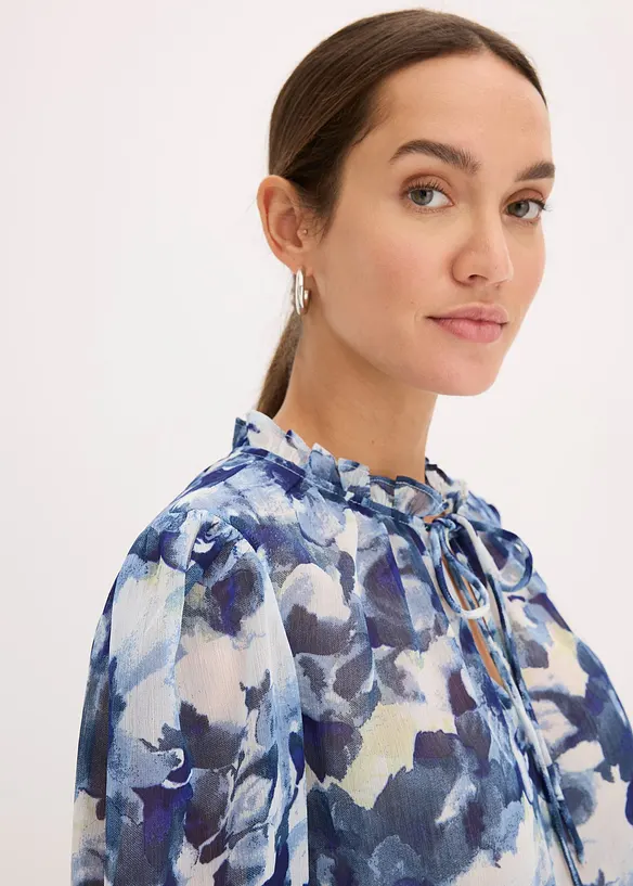 Mønstret chiffonbluse, bonprix