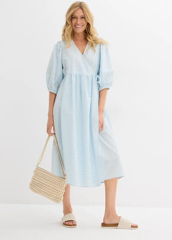 Omslagskjole i strukturmateriale, bonprix