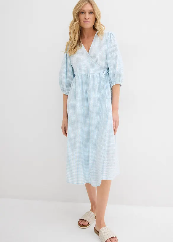 Omslagskjole i strukturmateriale, bonprix