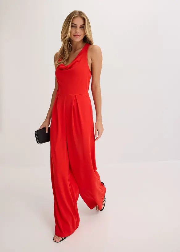 Jumpsuit med drapert utringning, bonprix