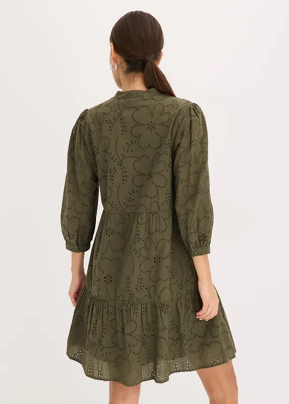 Tunikakjole med hullbroderi, bonprix
