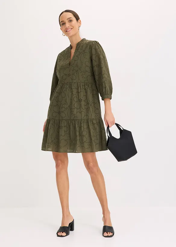 Tunikakjole med hullbroderi, bonprix