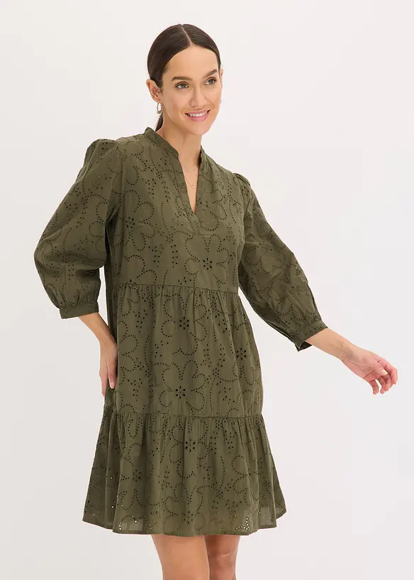 Tunikakjole med hullbroderi, bonprix