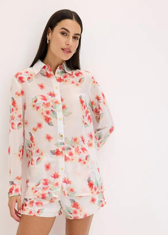 Bluse med trykk, bonprix
