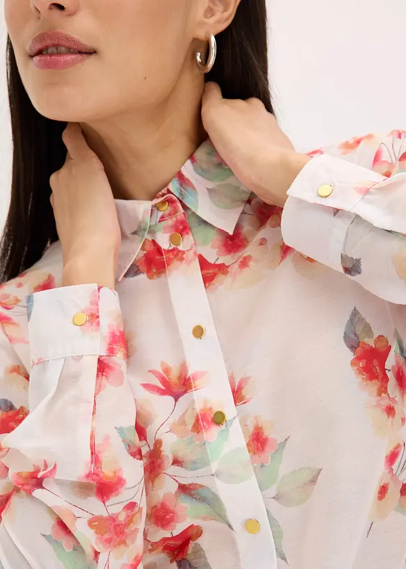 Bluse med trykk, bonprix