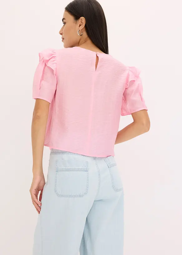 Bluse med volanger, bonprix