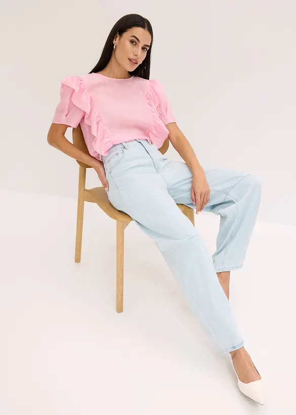 Bluse med volanger, bonprix