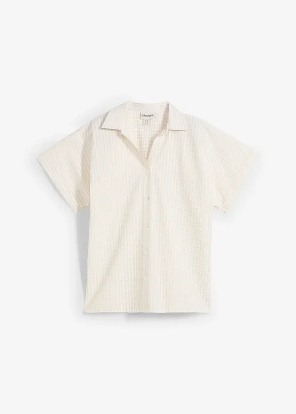 Kortermet bluse i kreppmateriale, bonprix