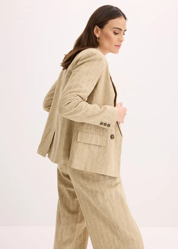 Blazer med lin, bonprix