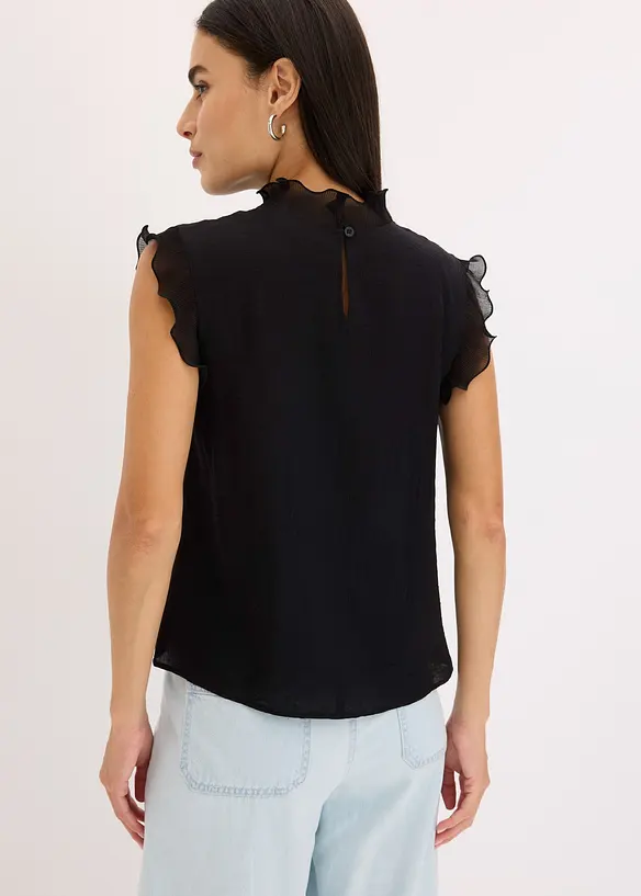 Bluse med volanger, bonprix